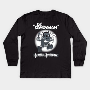 Lil' Candy  - Creepy Cute Candyman - Vintage Cartoon Horror Kids Long Sleeve T-Shirt